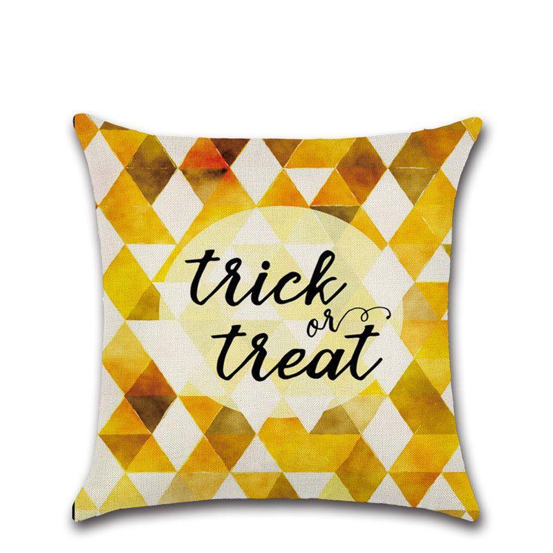 Luxurious Halloween Pillow Case For Sofa And Home Decoration With Pumpkin Design Linen Throw