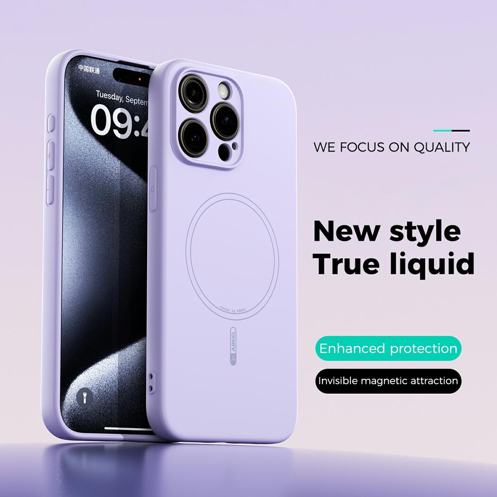 ABEEL For iPhone 14 Pro Case Compatible with MagSafe Skin Touch Liquid Silicone Phone Back Cover