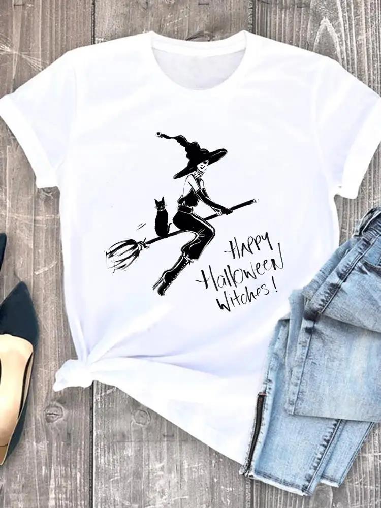 Witch Style Cute 90s Fall Autumn Style Halloween Thanksgiving Tees Ladies Clothing Clothes T Women Graphic Print Tshirts