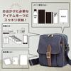 Bolsa de Ombro Vertical Masculina Creare Kiki, Tamanho B5, Leve, Feita no Japão, Lona Tingida com Índigo e Caqui, Bolsa de Ombro com Bolso Multifuncional,