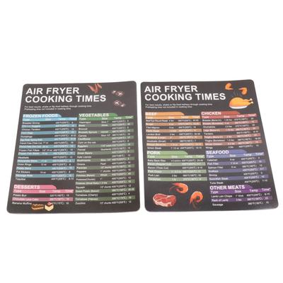 Magnetisches Friteusen-Spickzettel-Set, Friteusenzubehör, Garzeiten, Kurzanleitung zum Kochen und Frittieren