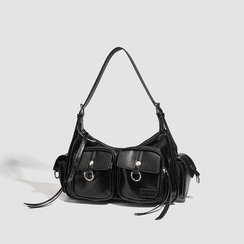 Fashion trend texture large capacity handbag women's spring new trendy retro style shoulder messenger bag