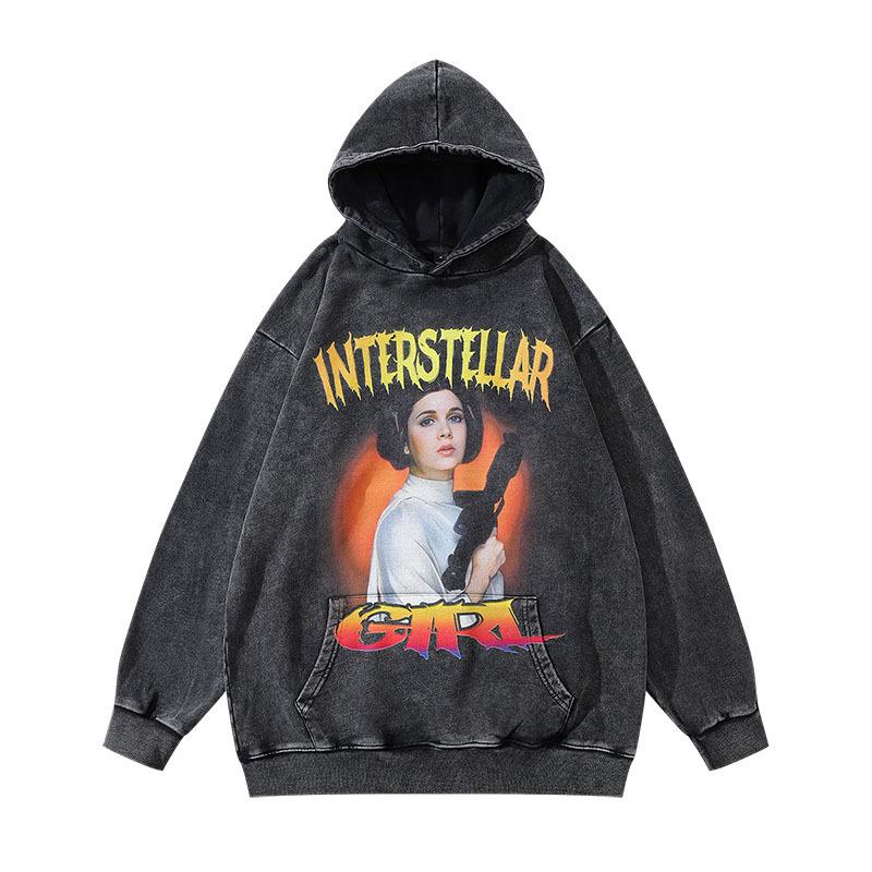 American Street Trendy Brand Y2K Cartoon Print Hoodie Men'S And Women'S Oversize Vintage Style Hoodie