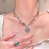 iF ME Collana di Perline di Cristallo Colorate per Donne Pietra Stella Sorriso Cuore Ciondolo Collane Catena Argento Accessori Gioielli