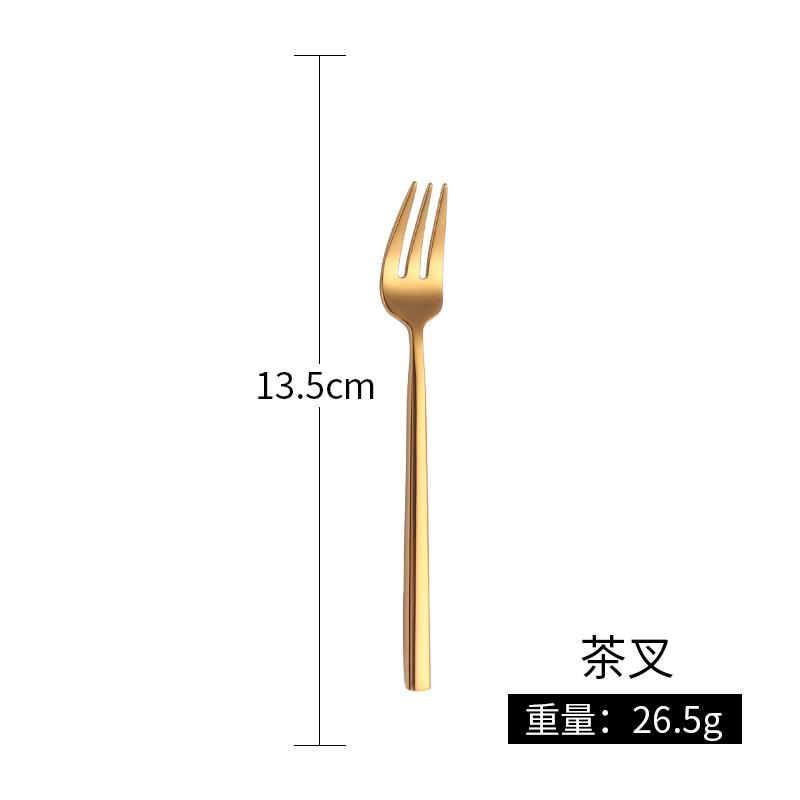 304 stainless steel steak knife, fork and spoon set, thickened Western tableware, gold dessert fork and spoon set, complete set