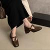 French retro student Mary Jane shoes women's 2026 spring and autumn new temperament thick heel commuting thick heel small leather shoes women