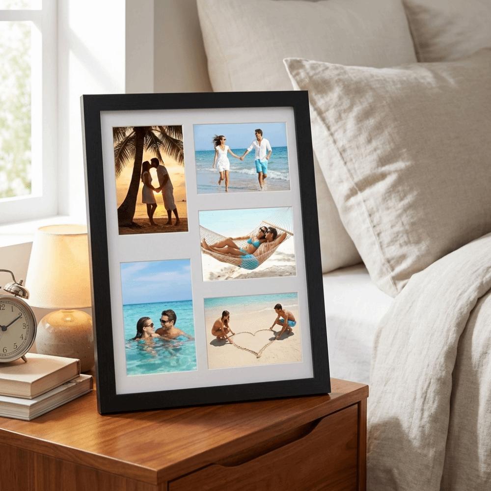 Rectangle 5-Grid Photo Frame Handmade Collage Frame Decorative Frame  Multi-Photo Display