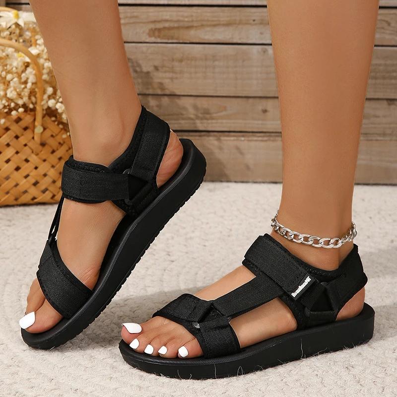 Mode Damen Sandalen 2025 Neue Sommer Flache Hausschuhe Outdoor All-Match Casual Damen Schuhe Hanfseil Set Fuß Strand Große Größe Sandalen