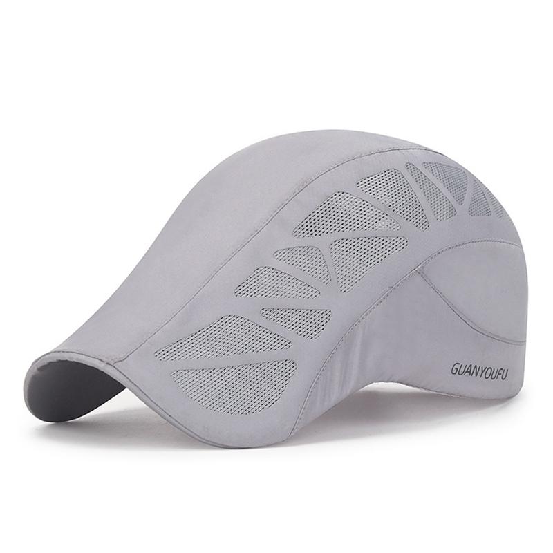 Men Summer Outdoor Mesh Breathable Quick-Dry Beret Hat Golf Running Cap Womens Newsboy  Working Casquette Sun Hats Flat Visor