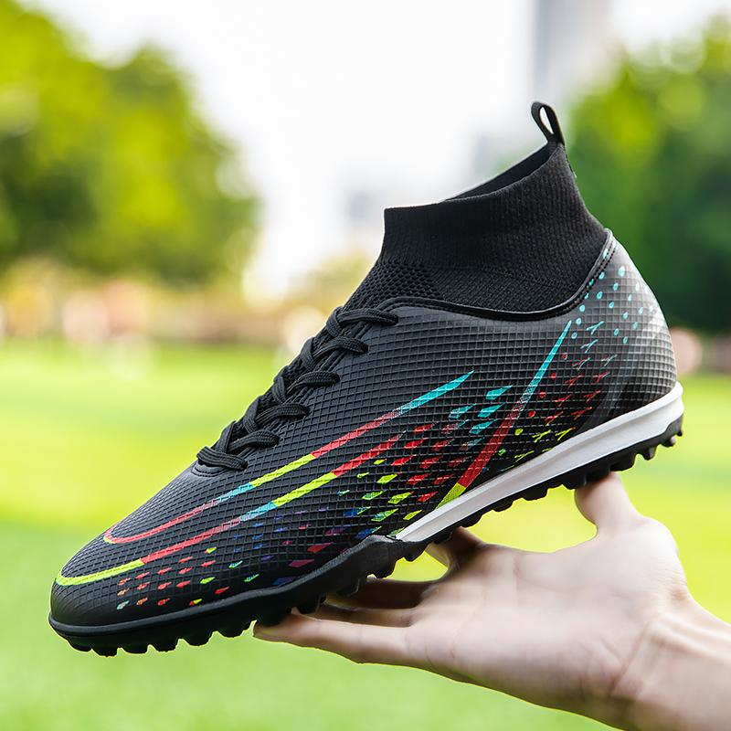 Soccer shoes,TF and FG,multiple colors available,unisex,fully comfortable and durable. Above the ankle but not to the knee