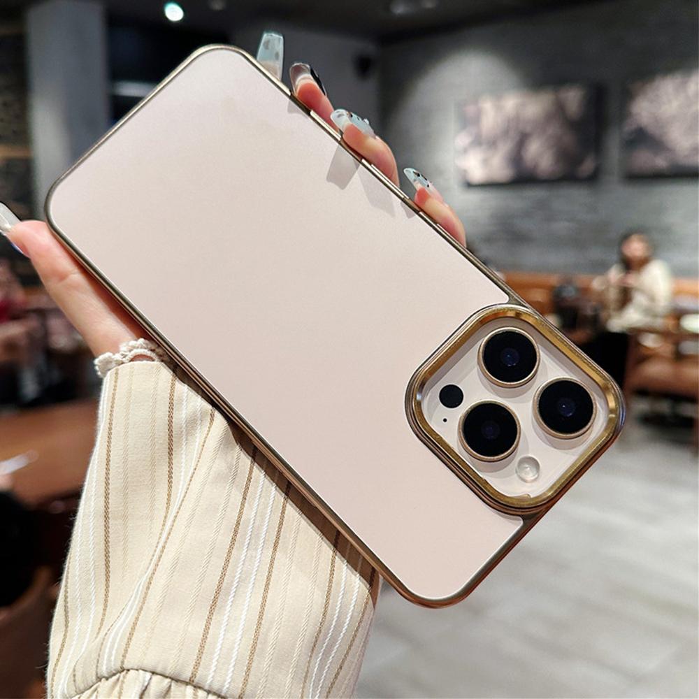 

Desert Titanium Gold Matte ultra-thin rugged phone case for iPhone 16 15 14 13 Pro Max Plus full shockproof hard bumper cover For iPhone 16