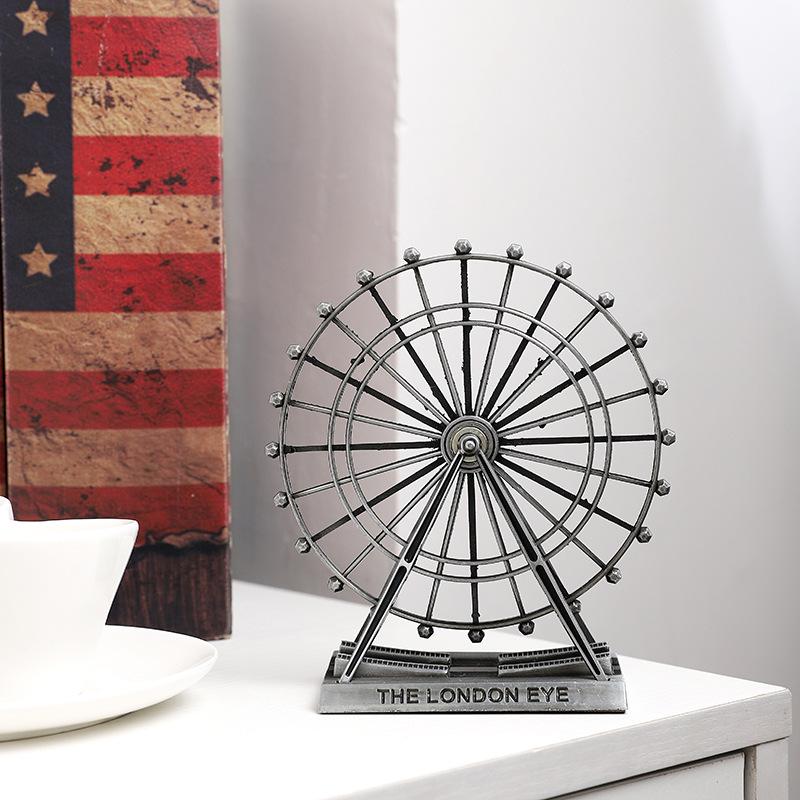 Vintage Ferris Wheel Decorative Ornament for Living Room, Wine Cabinet, TV Stand, or Office