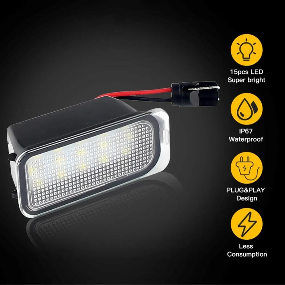 1/2Pcs License Plate Light for Ford KUGA S MAX MONDEO MK4 MK5 MK2 FIESTA 2008-2019 FOCUS ABS Plastic 12V LED Number Signal Light
