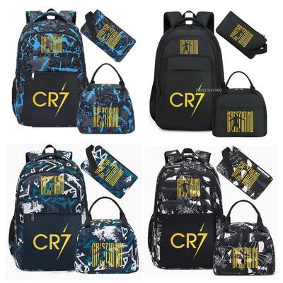 Large Capacity Schoolbag with Shoulder Strap; Student Three-piece Pencil Case Set