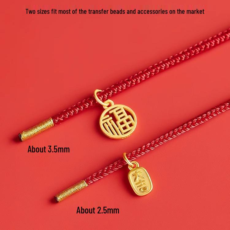 Perlen-Gold-Tierkreiszeichen-Rot-Handgeknüpftes Seilarmband