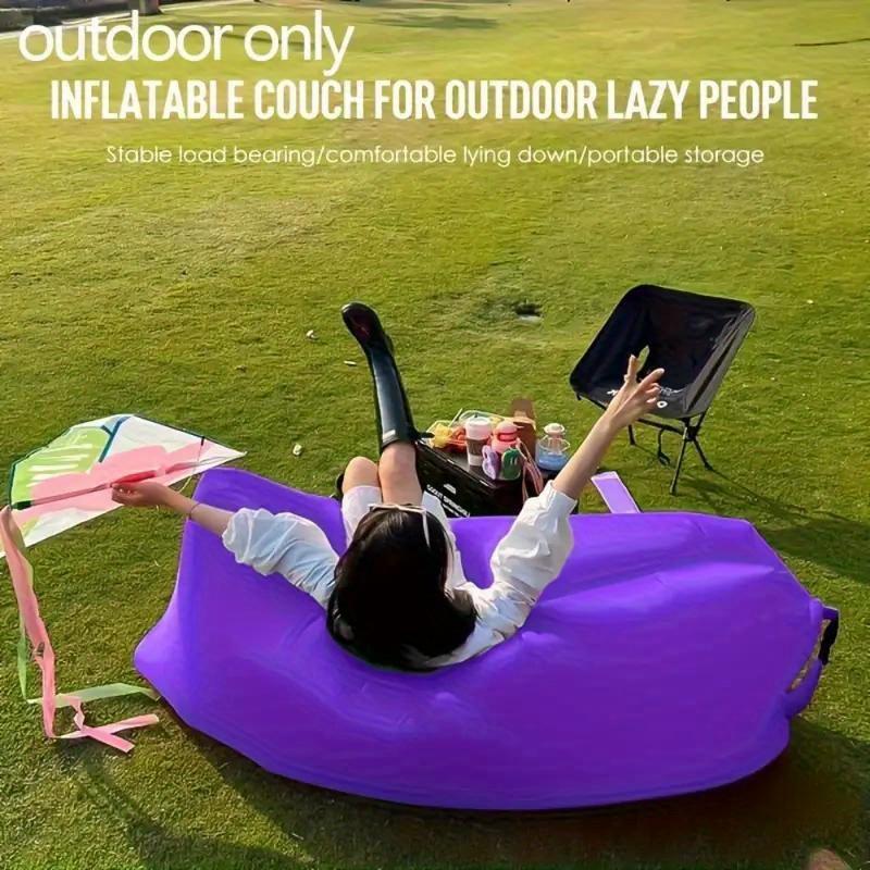 1PC inflatable garden sofa single model, fast inflation, foldable, comfortable, portable and lightweight
