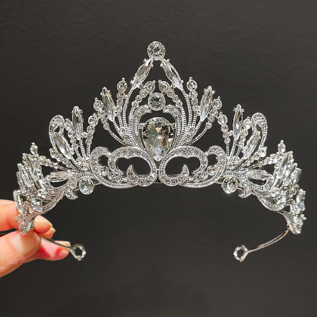 High-End Crown Headgear Princess Children'S Light Luxury Crystal Crown Birthday Gift Girls June 1 Performance Crown Hair Accessories