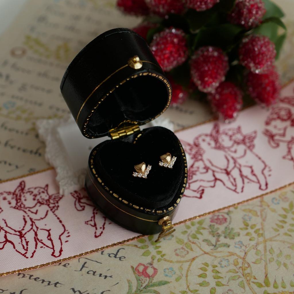 S925 Sterling Silver Plated 18k Gold Heart Earrings Mini Exquisite Micro Inlaid Zircon Cute Ear Accessories