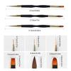 3Pcs/set French Stripe Nail Art Liner Brush Set Tips Ultra-Thin Line Drawing Pen Dual End Uv Gel Painting Brushes Manicure Tools