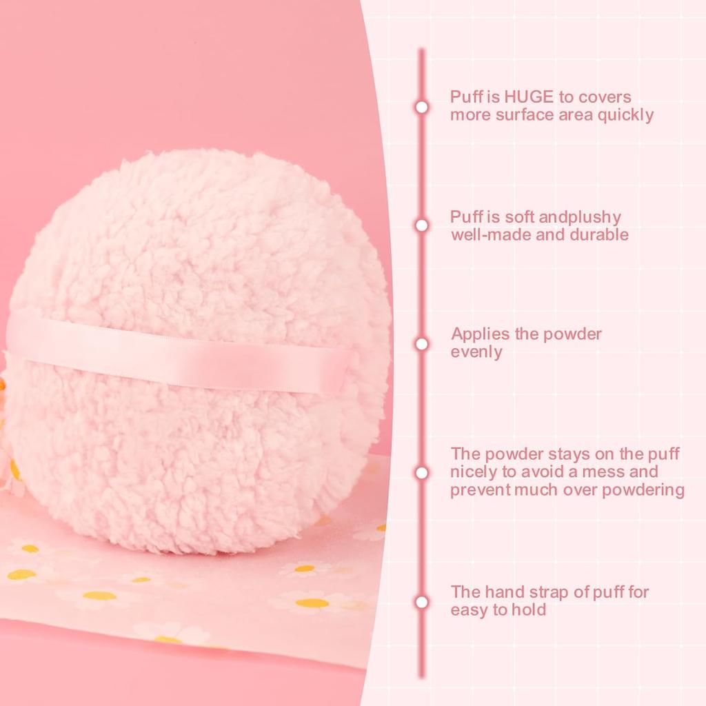 1pc Oversize Powder Puff, Ody Powder Applicator for Women, Reusable Face and Body Makeup Puff, Dust-Resistant Cosmetic Puff