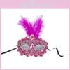 Halloween prinsessenmasker met veren voor verkleedfeestjes en fotoshoots
