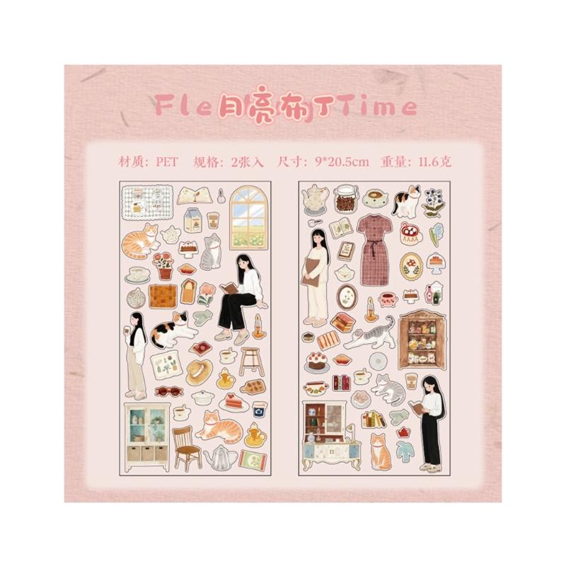 Artistic Decorative Scrapbook Sticker for Adult Student, Journaling Sticker Book Aesthetic Sticker Scrapbook Sticker