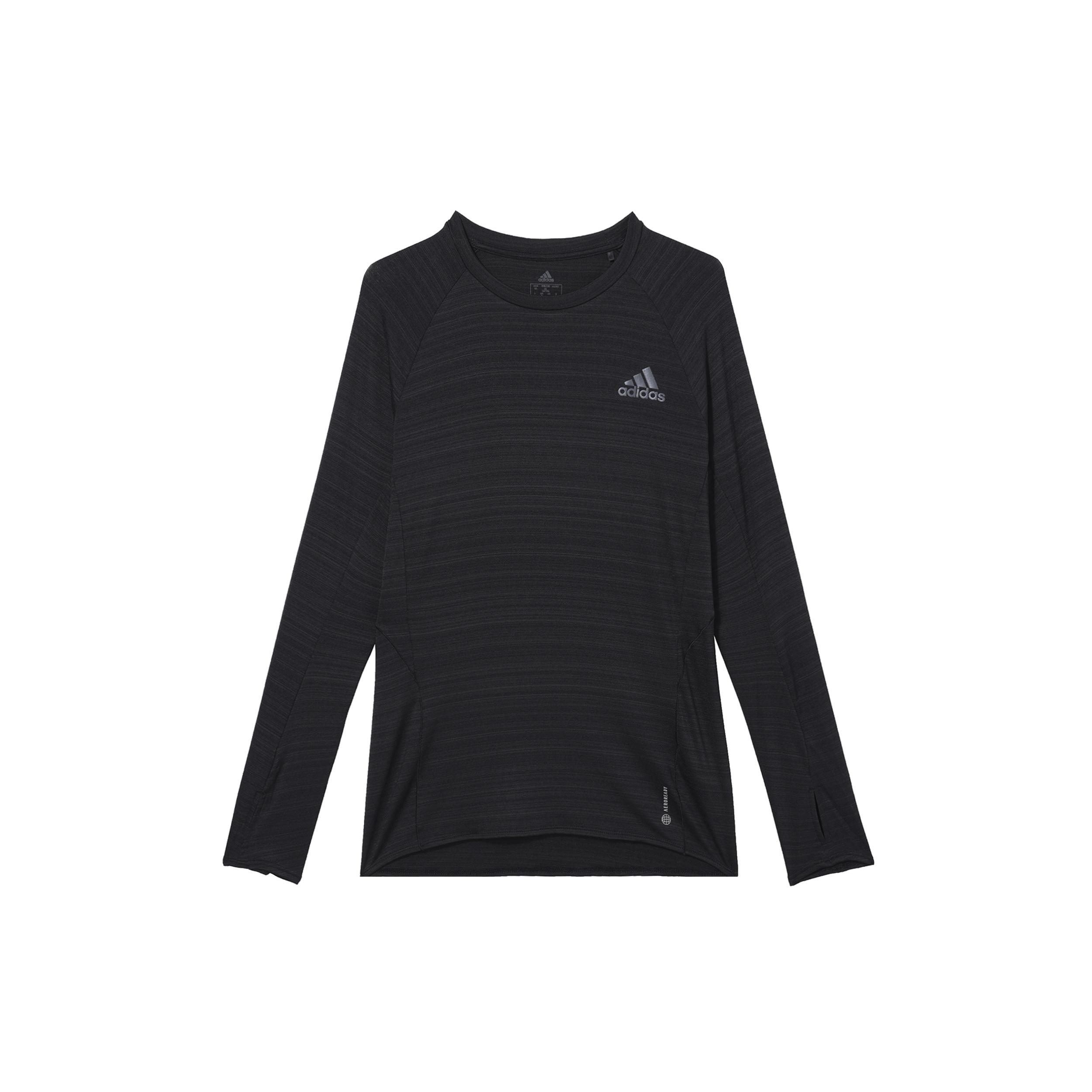 adidas Adi Runner Ls Logo Round Neck Long Sleeves Black Men s GC6733 XL