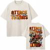 Washed Anime Attack on Titan T-shirt Shingeki No Kyojin Levi Ackerman Vintage Short Sleeve Men Women Cotton Loose T Shirts Gifts