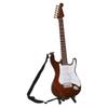 Miniature Electric Guitar Model Wooden Mini Figurine Toy with Stand Case Home Decor 24cm White