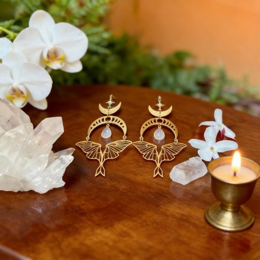 Moonlight Zircon Pendant Earrings With Sun Elements For Female Jewelry