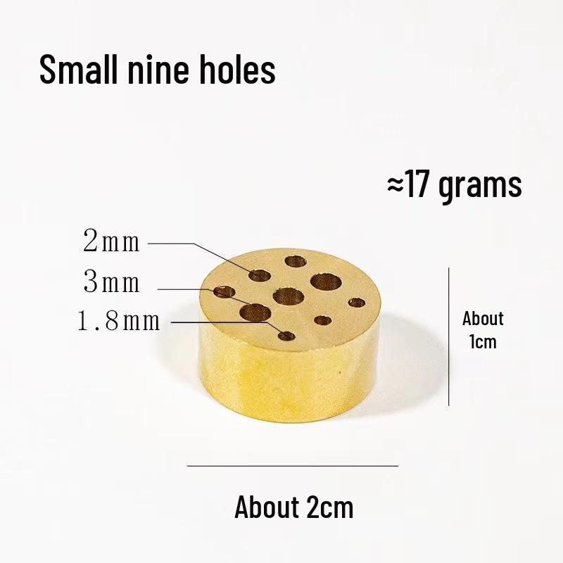 Brass Nine-Hole Incense Burner: Multi-Hole Holder for Three Sticks, Ideal for Home Offerings and Decor.