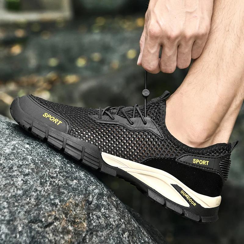 Hot Sales Men Hiking Shoes Anti Slip Wear-Resistant Travel Off-Road Sneakers Summer Breathable Water Wading River Tracing Shoes