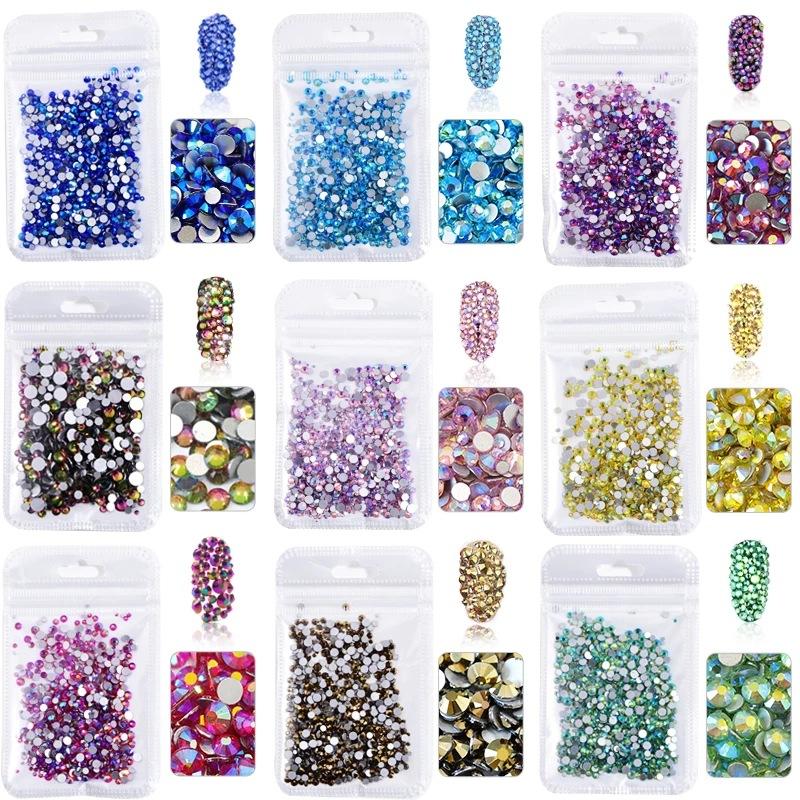 Ss3-Ss16 Mixed Size Flat Bottom Drill, Mobile Phone Case Diy Sticker Diamond Crystal Glass, Creative Nail Art Jewelry Accessories
