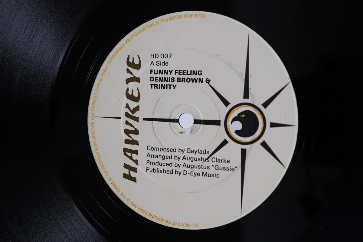 

12inch Record DENNIS BROWN TRINITY Funny Feeling To The Foundation HD007 HAWKEYE UK Reggae Ska Dub Used