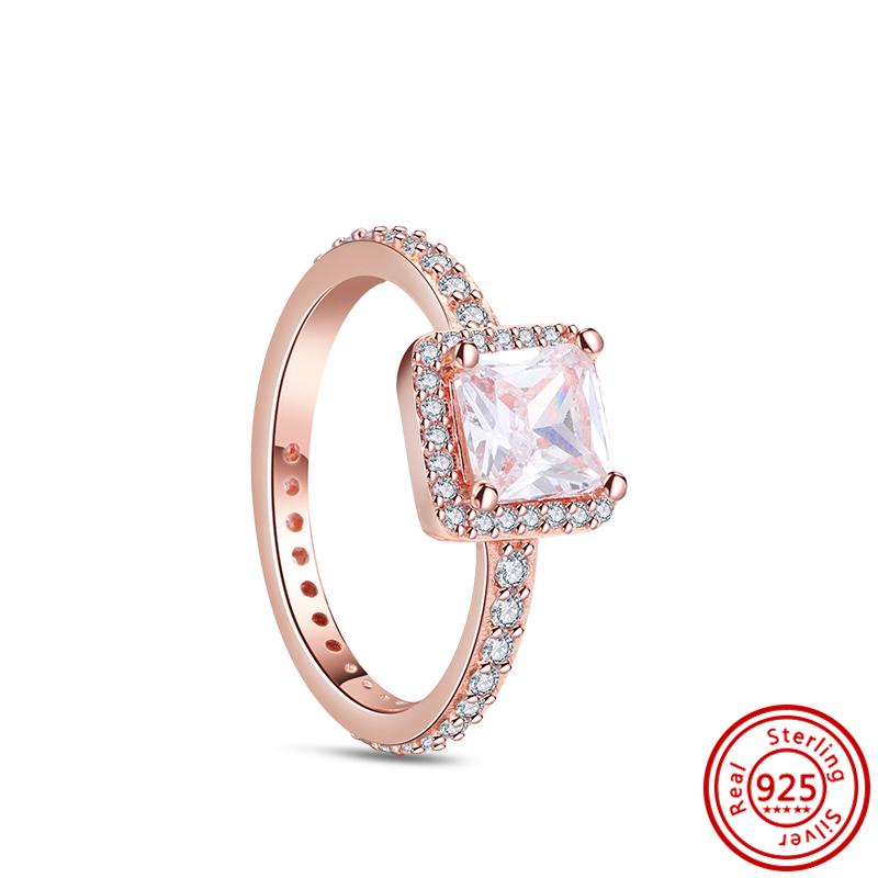 925 Sterling Silver Rings for Women Original Infinity Love Heart Engagement Wedding Ring Rose Gold Zircon Luxury Jewelry Gift