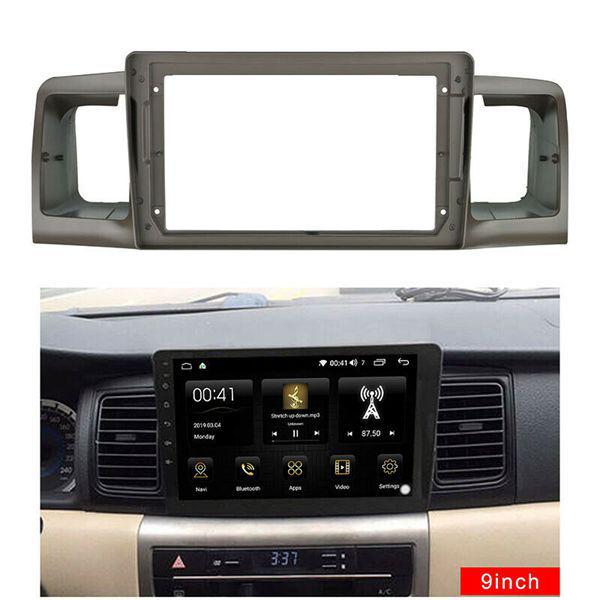 1pc Gray 9" 2Din Car Audio Panel Frame Adapter