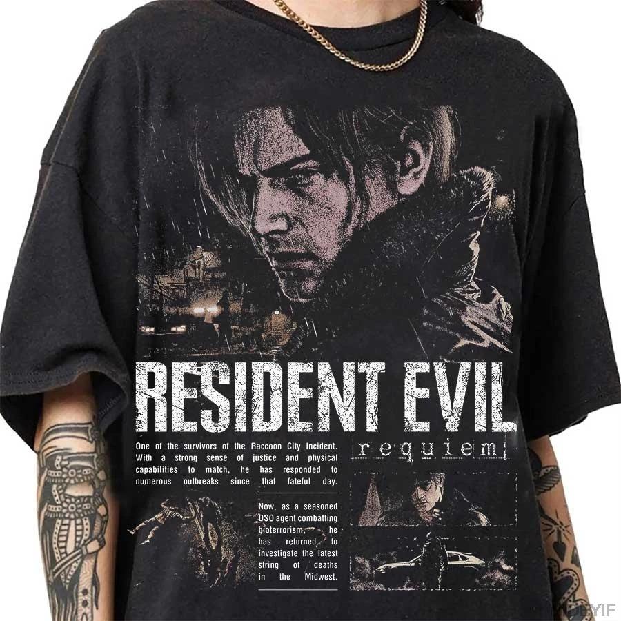 

Resident Evil 4 Biohazard Леон Кеннеді Ігровий Футболка Оверсайз Y2K Чоловіки Жінки 100% Бавовна Футболки З Коротким Рукавом M бежевий