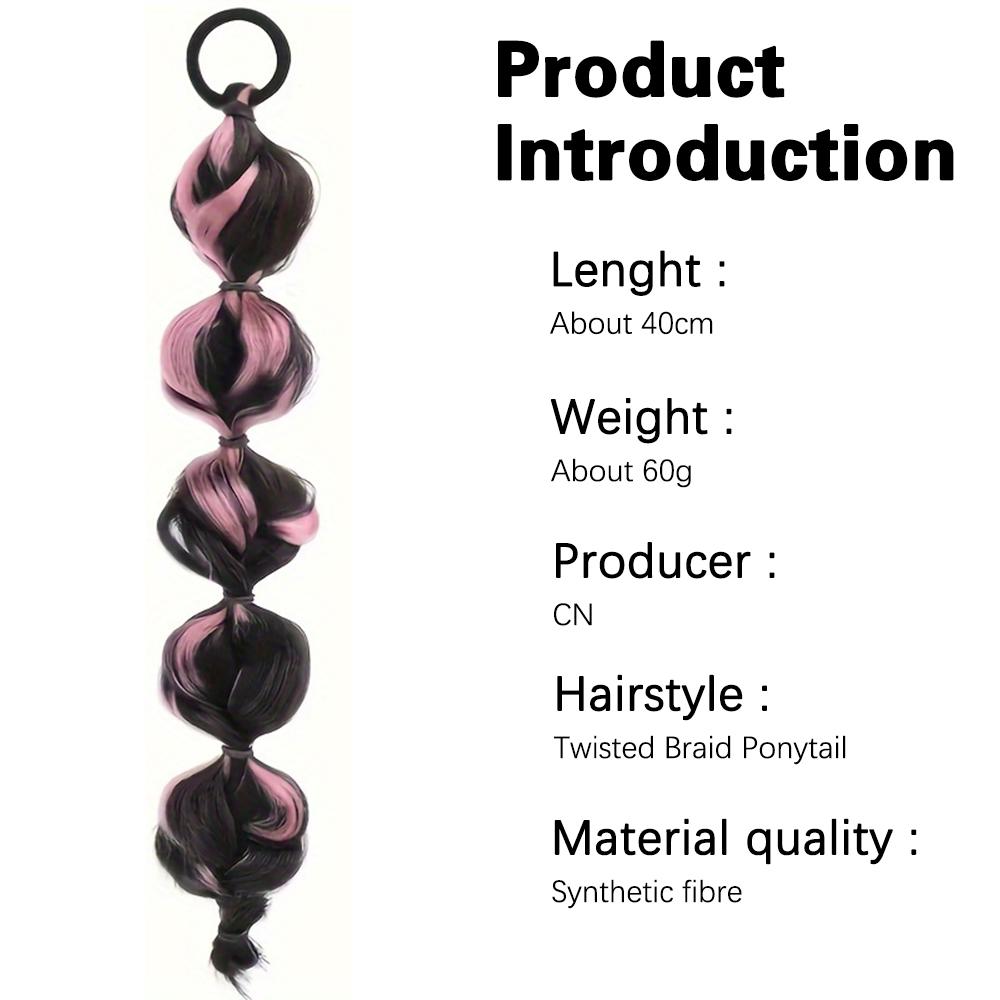 MISSQUEEN Synthetic Long Elegant Highlighted Braided Ponytail Extension With Elastic Band Hair For Women Easy To Wear