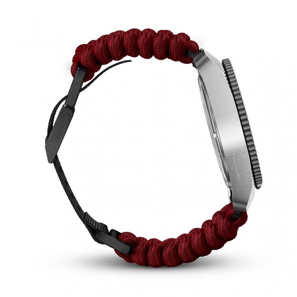 Victorinox JOURNEY 1884 Watch Men's Black Dial Red Paracord Strap Accessory Wallet, Multi-Tool, Rubber Strap Included Quartz Stainless Steel Case (316
