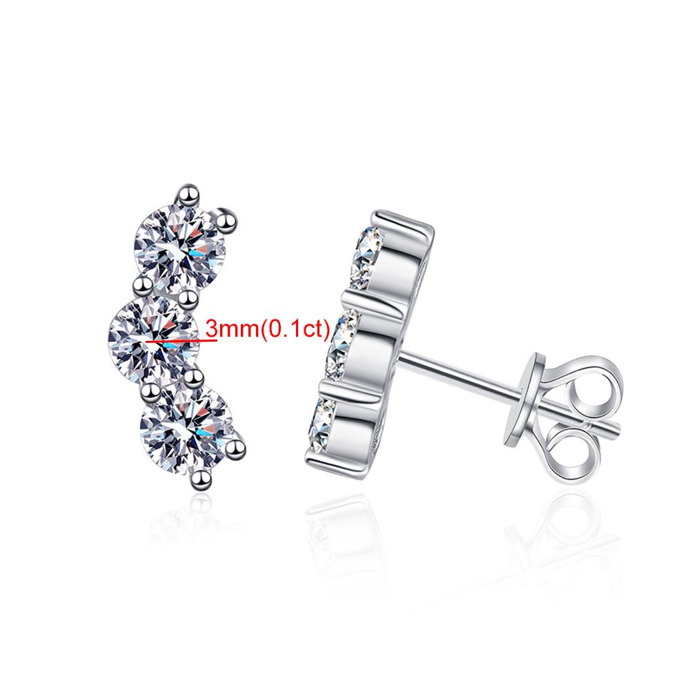

Real D Color Moissanite Diamond Earrings GRA Certified 925 Silver Sparkling Smile Stud Earrings for Women Jewelry Gift