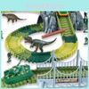 Explore The 144pcs Dinosaur Dino World Kid Flexible Race Car Track Play Set
