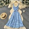 New Fall/Winter Sexy Spaghetti Strap Knitted Midi Dress for Women Elegant Sleeveless Hollow Out Embroidery Slim Sweater Dress