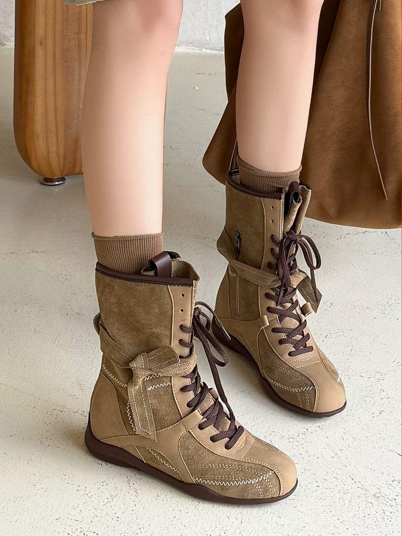 

Популярные ботинки женские осень 2025 маленькие интернет-знаменитости женские ботинки популярные на толстой подошве тонкие универсальные рыцарские полусапоги 42 хаки