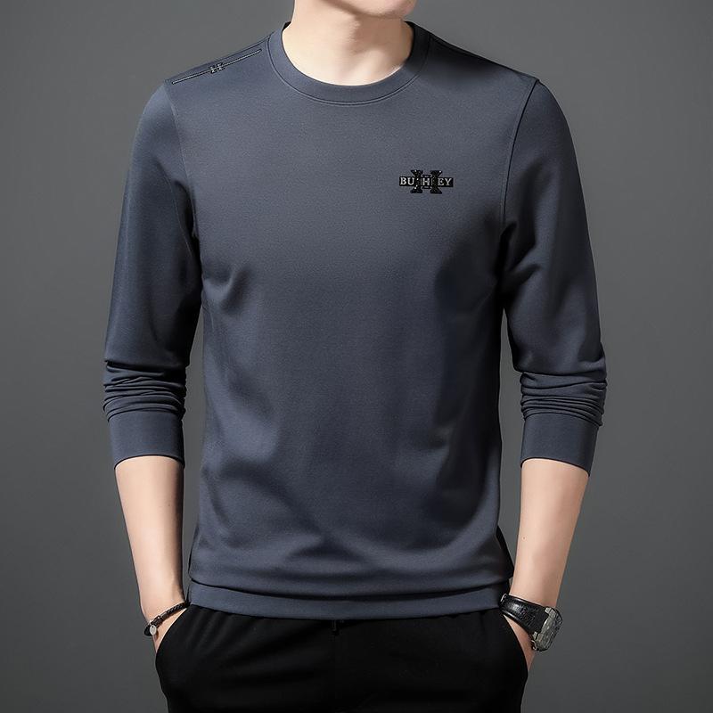 

Весенние новые мужские толстовки с круглым вырезом, модные мужские топы, рубашки с длинными рукавами XXXXL серый