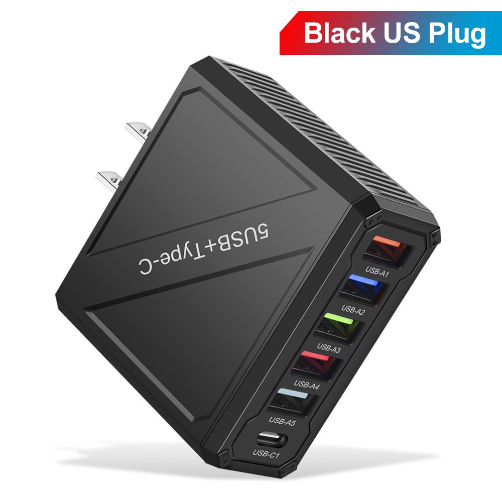 3.1A 5-Port USB Charger with European, American, British, and Korean Plugs for Mobile Phones