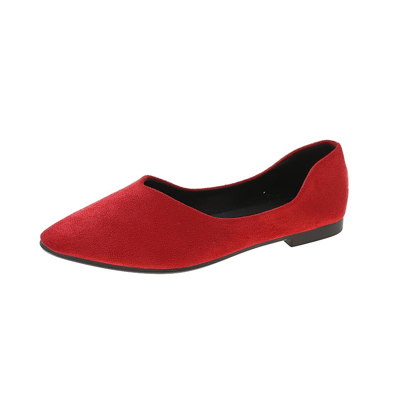 Women s shoes Flat shoes Beautiful color knitted elastic comfortable soft flat shoes Spring and autumn single 36 красный
