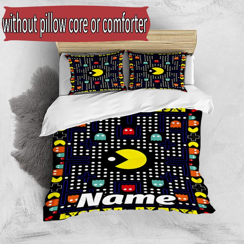 3pcs Duvet Cover Set (1*Duvet Cover + 2*Pillowcase, Without Core), Custom Name PAC Pattern Bedding Set, Home Bedroom Decor Gift