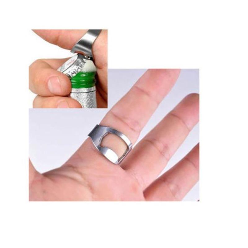 1Pc Home Beer Bottle Bar Stainless Steel Thumb Opener Finger Ring Waiter