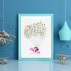 DIY Fingerprint Painting Cute Pattern Guest Signature Tree for Wedding Home DecorationHK197