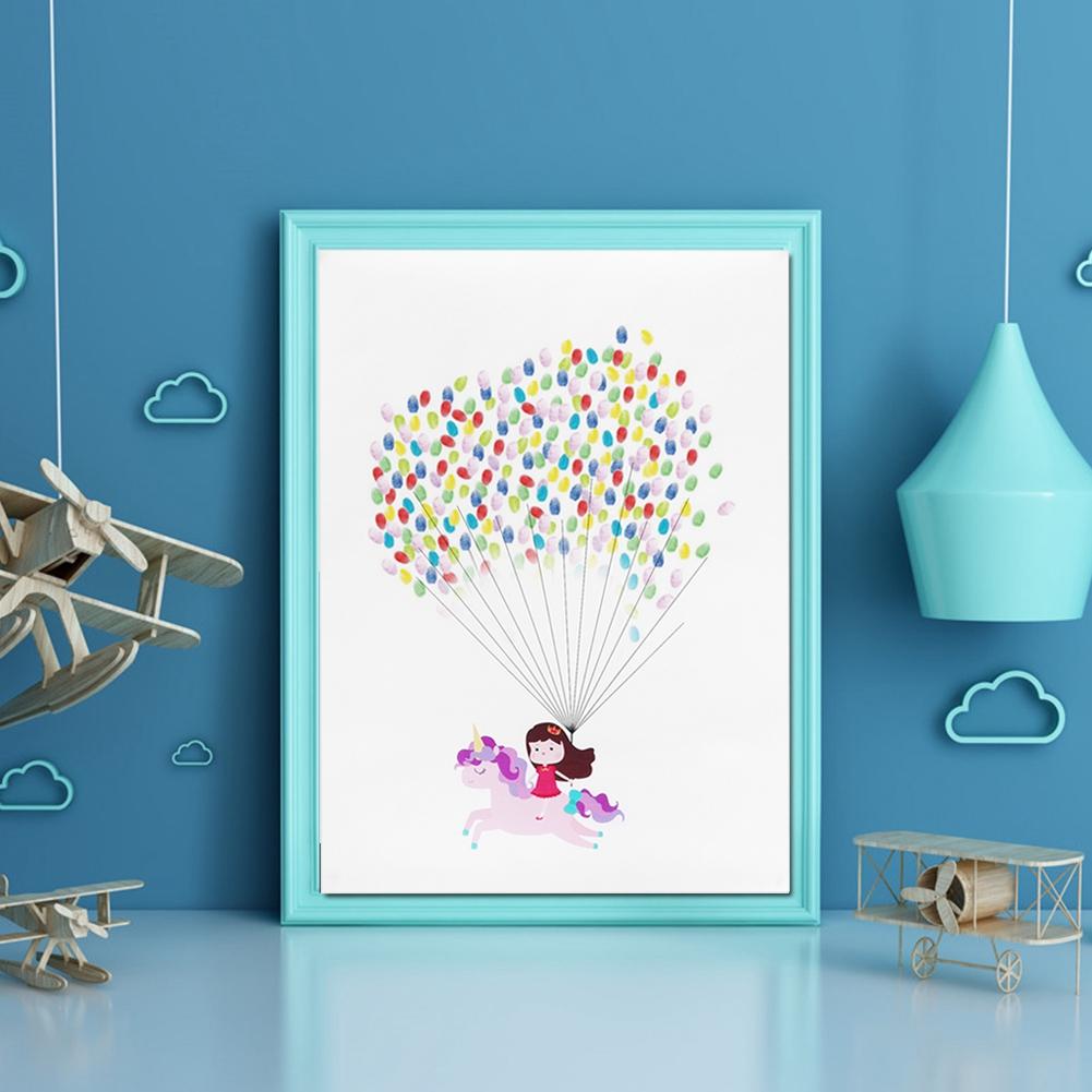 DIY Fingerprint Painting Cute Pattern Guest Signature Tree for Wedding Home DecorationHK197